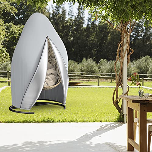 Estefanlo Egg Chair Cover Waterproof Heavy Duty Hanging Egg Chair Covers 210D Oxford Outdoor Swing Egg Chair Cover115x190cm