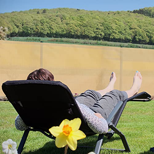 Relaxdays Fence Screen, 1.5 x 6 m, Privacy Screen for Garden and Balcony, UV-Stabilised, Weatherproof, Tear-Resistant, HDPE Fabric, Beige