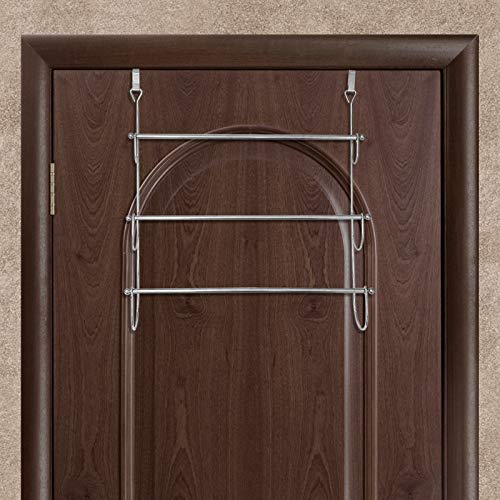 FunkyBuys® Branded Chrome Overdoor Towel Holder 3 Tier (SI-HH1003) Bars Rack Storage Bathroom Home