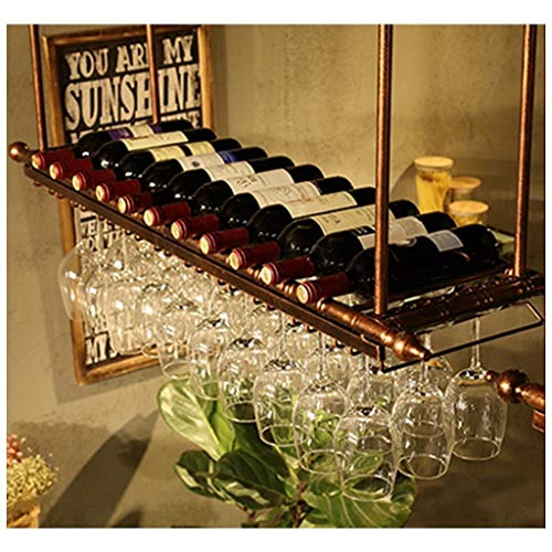 Ndustrial Vintage Ceiling Stylish Simplicity Wine Rack Metal Simple Display Storage Wine Glass Holder Goblet Holder Adjustable Height Restaurant