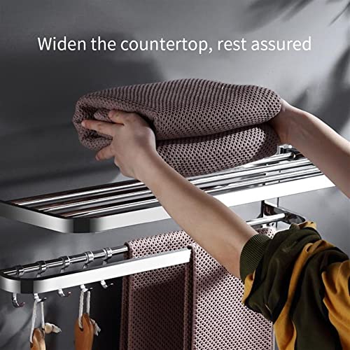 HIGOH Towel Racks,Bathroom Towel Rack Wall Mounted Towel Holder,Towel Rack,Wall-Mounted Bathroom Towel Organizer Storage Rack Hanger Shelf,Towels