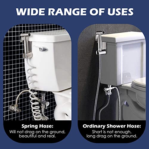 Hand Held Bidet Sprayer - with Water Tank Hook and 59in ABS Flexible Telescopic Shower Hose for Water Plumbing Toilet Bidet Sprayer Gun Bathroom