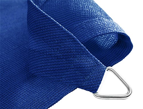 Kookaburra 3m x 2m Rectangle 320gsm Knitted Sun Sail Shade Canopy 93.3% Commercial Grade UV Block (Blue)