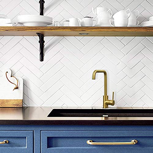 Hapilife Brushed Gold Kitchen Sink Mixer Tap Single Lever High Arc 360 Swivel 10 Year Warranty, DT07T