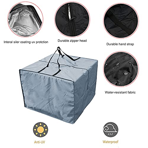 Garden Cushion Storage Bag, Heavy Duty Oxford Garden Cushion Protective Storage Bag Cover for Outdoor Furniture Sofa Cushion Waterproof with Hand
