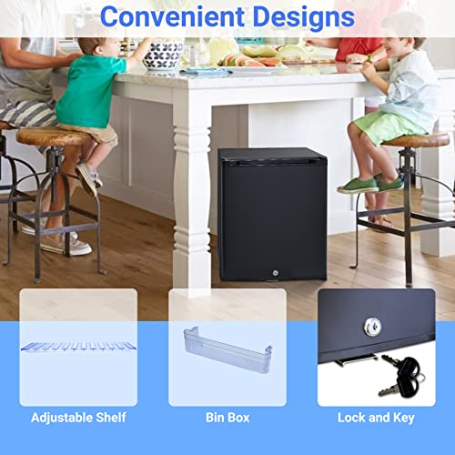 Techomey 12V Fridge 30L, 12V Campervan Fridge with Lock, Silent 12V Fridge for Campervan, Camping Fridge 12V 240V for Caravan, Motorhome, Boat, T