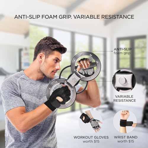Burn Machine Spinning Burn Rotator Home Boxing Gym Equipment with Adjustable Resistance Gloves Wrist Bands for Workouts and Strength Training of