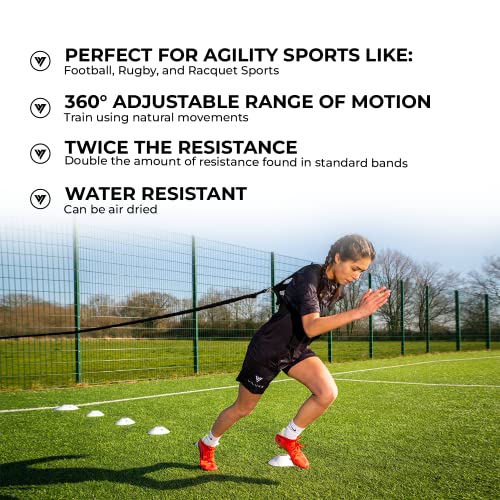 Strength & Power Training Bungee/Belt | Up to 35kg Resistance Band | Durable Waist Strap, Harness & Clip| Extra Strong 3 Metre Stretch | Sports/G