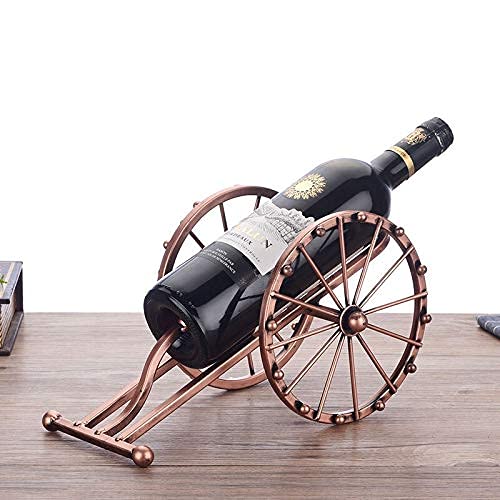 NEOCHY Antique Iron Art Wine Bottle Holder Decorative Metal Artillery Miniature Wine Rack Barware Ornament