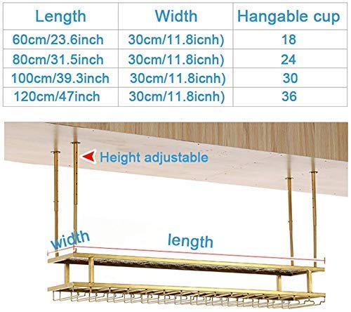 EYLINK Wine Racks,Wine Lovers/Household Wine Shelf Cup Holder- Adjustable Height Ceiling Wine Rack Hanging Wine Bottle Holder Wine Glass Rack Gob