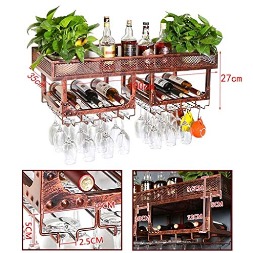 Metal Wine Rack Wall Hanging Wine Bottle Storage Rack Wine Glass Holder Wall Décor For Home Interior Champagne Stemware Goblet Organization Displ