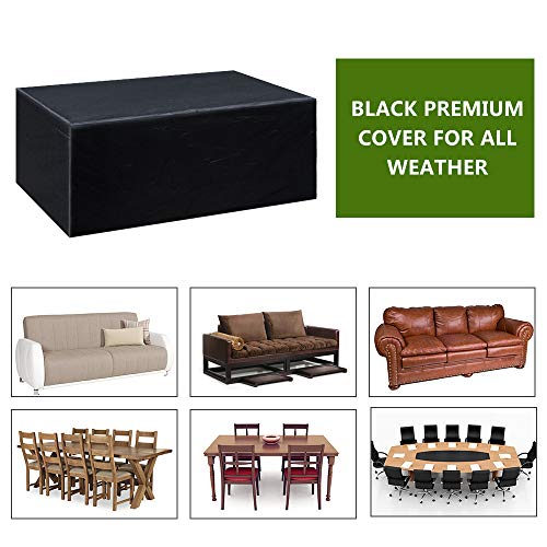 Gurkkst Patio Set Cover Garden Furniture Cover Tear Resistant Waterproof Square Cover for Table Garden Furniture Covers Oxford (200x 160x 70cm)