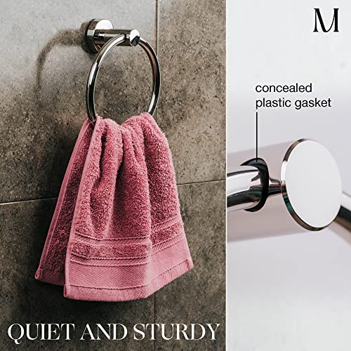 Marmolux Acc - Chrome Towel Ring - Hand Towel Holder for Bathroom Hand Towel Racks Wall Mount Bathroom Hardware - Simple Round Towel Hanger Heavy
