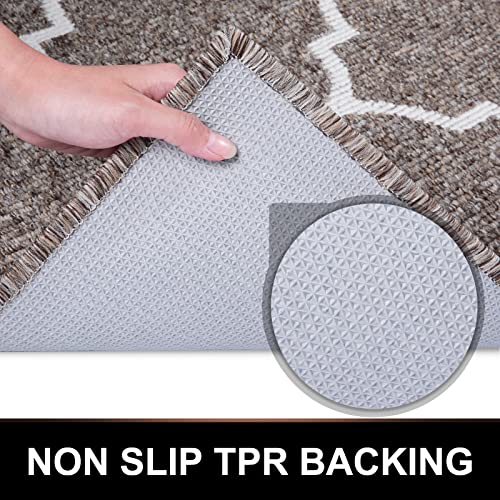 OLANLY Indoor Door Mat, 30x17, Non-Slip Absorbent Resist Dirt Entrance Mat, Washable Low-Profile Inside Floor Mat Doormats for Entryway, Brown