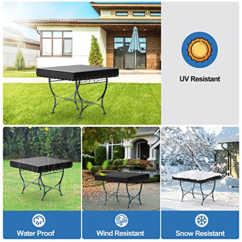 Nomiou Garden Table Covers Waterproof,Outdoor Patio Coffee Side Table Covers for Outdoor Garden Furniture Cover 600D Oxford Fabric,Garden outdoor