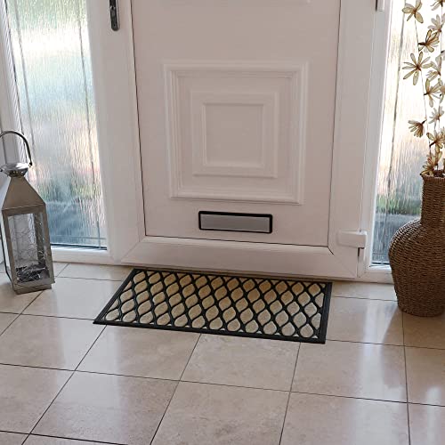 JVL Vienna Rubber Backed Scraper Doormat, 45x75cm, Droplet