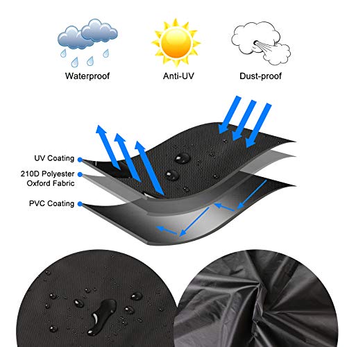 Garden Furniture Covers, Waterproof Outdoor Patio Table Cover Heavy Duty 210D Anti-UV Furniture Set Protective Cover Patio Table and Chair Cover
