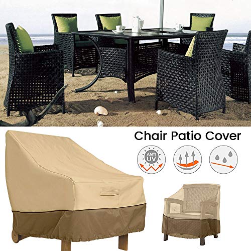 Outdoor High Back Patio Chair Cover Waterproof 210D Oxford Fabric Heavy Duty Garden Rocking Chair Seat Cover Veranda Reclining Armchair Furniture