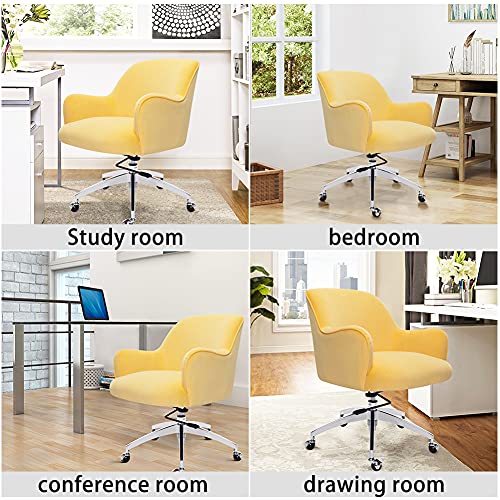 Warmiehomy Desk Chair Velvet Office Computer Chair Ergonomic Swivel Chair Executive Chair Adjustable Height Comfy Arm Chair For Home Office Livin