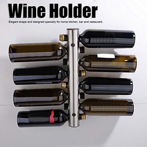 Fdit Single Stainless Steel Pipe Wine Bottle Holder Wall Mounted Vertical Red Wine Bottle Holder Rack Elegant Storage for Kitchen Dining Room Bar