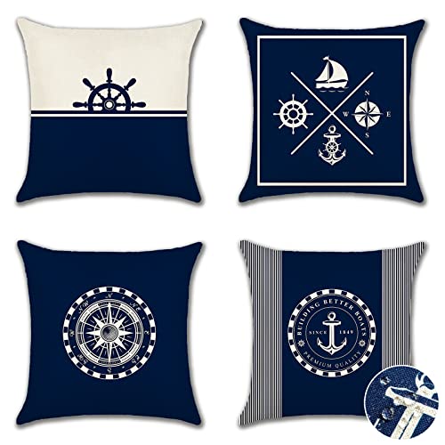 Ohok Outdoor Waterproof Cushion Covers 45x45 cm Pack of 4 Decorative Throw Cushion Covers Cushion Case for Sofa Couch Bed Living Room Outdoor Pat