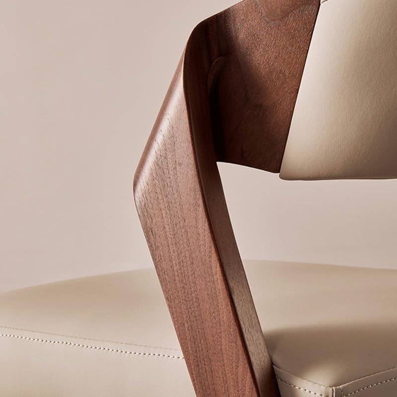 maozi Lounge Wood Leg Dining Chairs Cushions Desk Leather Chair Backrest Decoration