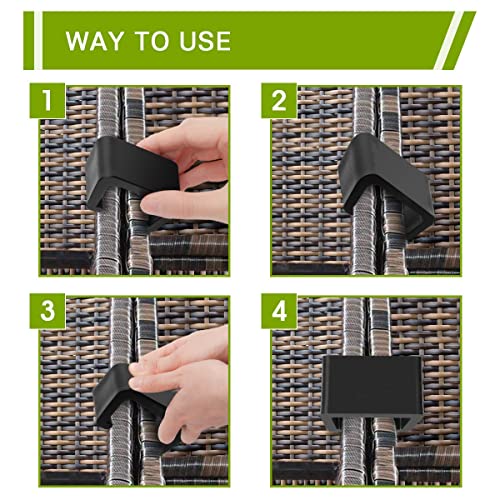 INMOFN 8PCs Patio Furniture Clips, Sofa Clips for Outdoor Patio Garden Wicker Rattan Restaurant Rattan Chairs Garden Anti-Slip Fasteners Clips (s