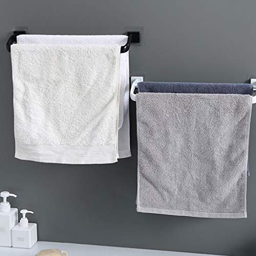 N/A Wall Mounted Towel ,Wall Hanging Bathroom Towel Rack Pole Bathroom Bathroom Rack Toilet Storage Rack (Color : Wit)