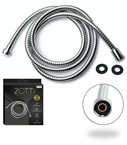 Zotti Wide Bore Shower Hose - 1m | Stainless Steel Replacement Shower Hose | Leakproof and Anti-Kink | Universal Standard Fitting | High Pressure