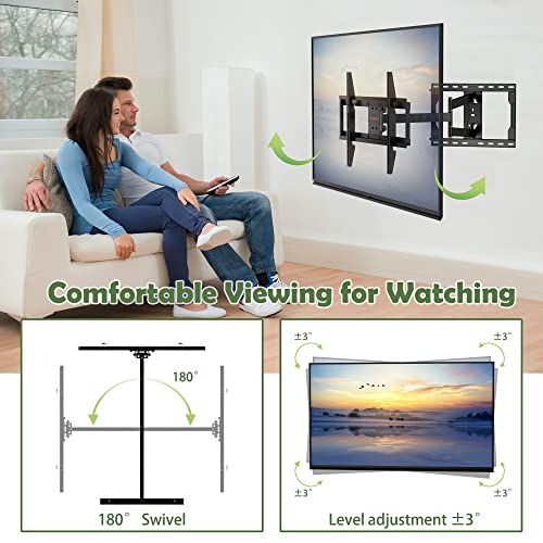 TV Wall Bracket Mount Swivel WHYFONE Long Reach Corner TV Bracket with 838mm Articulated Arm, Tilt Extend Full Motion TV Wall Mount for 32-75 Inc