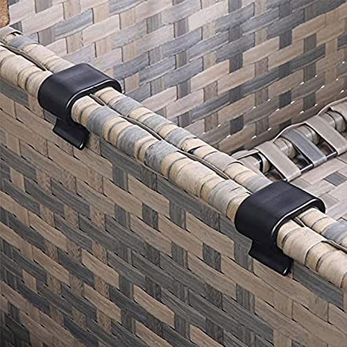 dinae 12 Pieces Patio Furniture Clips, Garden Wicker Furniture Alignment Clips, Non-slip Sofa Rattan Chair Clip, Outdoor Fasteners Sectional Conn