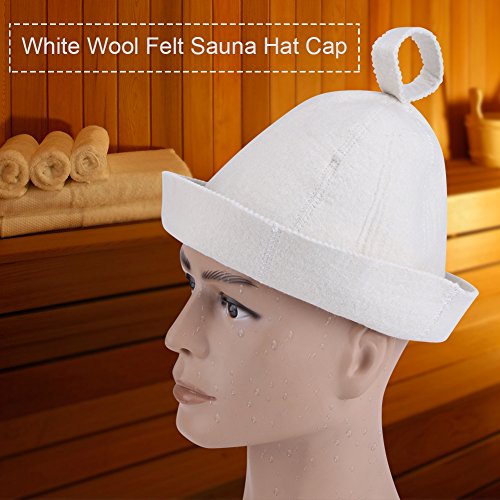 Sauna Hat,sauna hat wool100% Organic Wool Felt Hats sauna accessories Sauna Hat for men women with Loop Supply for Hot Dry Steam Room Bath Protec