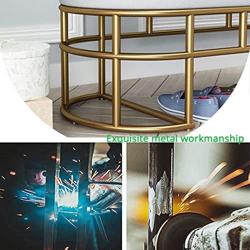 Multifunction Bedroom Bench Dining Bench Storage Bench Home Decor,Modern Entryway Bench with Golden Base,Comfy Velvet Upholstered Bench Shoe Benc
