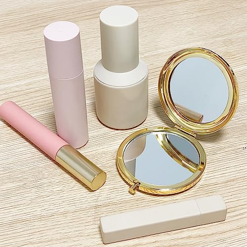 Liujiami 6.5CM Compact Mirror Small Handheld Mirror Portable Double Sided Magnifying Makeup Mirrors Purse Handbag Pocket Mirror Folding Travel Co