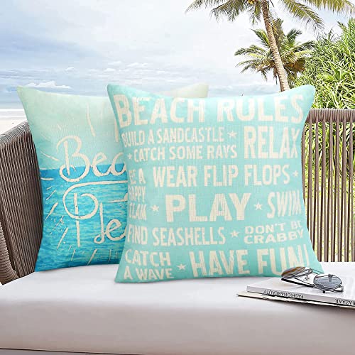 Outdoor Cushion Covers for Garden Furniture Decorative Waterproof Throw Pillow Cover Rudder Starfish Wood Background Square Pillowcases 45X45cm P