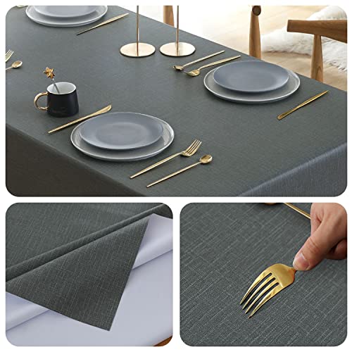 Newthinking PVC Table Cloth, Wipe Clean Plastic Tablecloth PVC Waterproof, 135x180cm Square Wipeable Table Cloth Protector for Kitchen Picnic Out