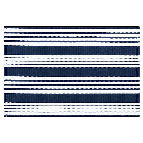Collive Fall Door Mat Black and White Striped 24"x51",Washable Front Porch Rug,Halloween Decorations Outdoor,Farmhouse Cotton Hand-Woven Layered