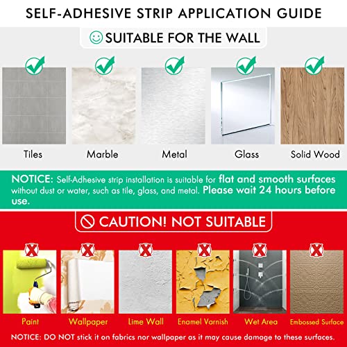 KES Shower Shelf Self Adhesive Shower Caddy Stick on Bathroom Shelf Wall Mounted SUS 304 Stainless Steel 26CM Brushed Finish, BSC222S26-2
