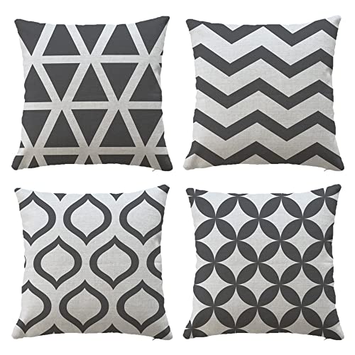 Hangood Waterproof Cushion Covers Outdoor Garden Geometry Set of 4pcs Throw Pillow Case Home Decorative Sofa Protectors Chair Living Room Yellow