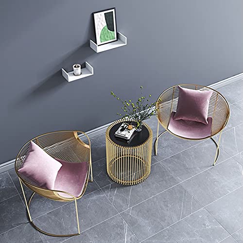 DLOETT Ins Nordic Livingroom Chairs Wrought Iron Backrest Dining Chair Minimalist Leisure Bar Table and Chair Combination