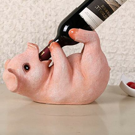 Yalych Home Decorations Creative Cute Pig Wine Bottle Holder Wine Rack European Living Room Wine Cabinet Decoration Decorative wine rack
