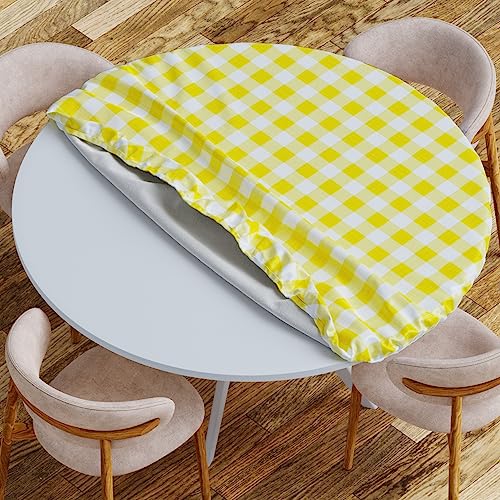 Sorfey Vinyl Picnic Table and Bench Fitted Tablecloth Cover, Checkered Design, Flannel Backed Lining, 30 x 60 Inch, 3-Piece Set, Gray