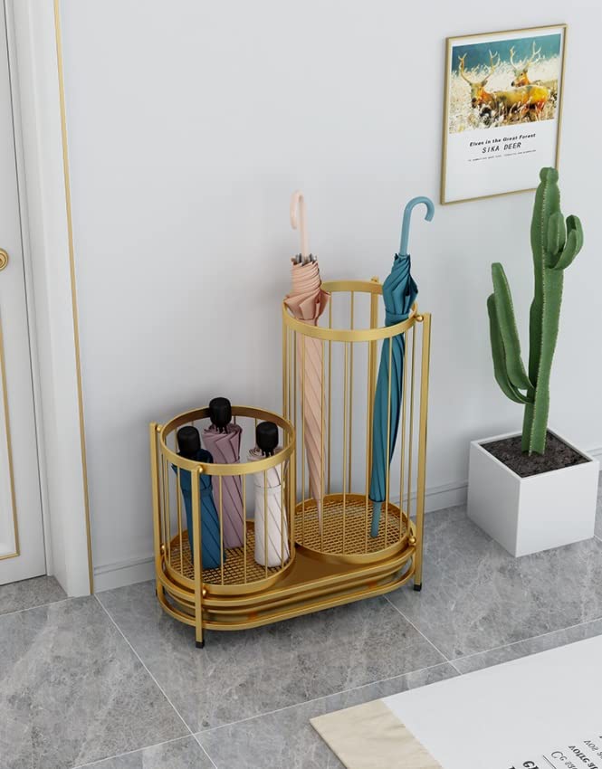 SEYFI Umbrella Holder Iron Umbrella Stand Modern Business Large Capacity Umbrella Bucket Hotel Office Entrance Hallway Umbrella Storage Rack Umbr