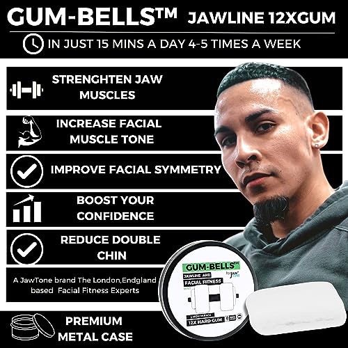 GUMBELLS™- JAW & FACE EXERCISER 12XHardGum - Trainer Kit for MEN and WOMAN – exerciser to strengthen & define your Jawline, Face, Mouth & Jawrz.