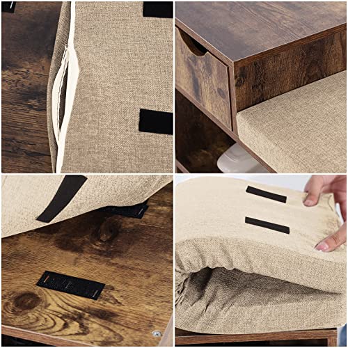 MAISON ARTS Shoe Storage Bench, Entryway Shoe Bench with Storage Drawers, Shoe Cabinet Bench Seat for Entryway Hallway Bedroom Living Room, Rusti