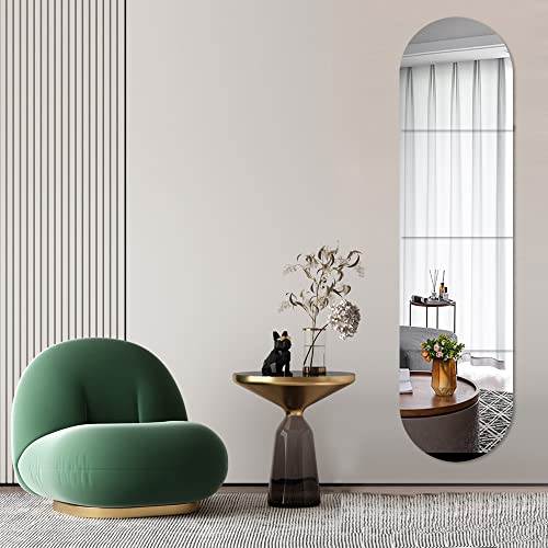 MCLEULLA 48" Full Body Mirrors for Walls, 12x12 4pcs Acrylic Plexiglass Mirror Wall-Mounted Full Length Frameless Mirror Makeup Large Long Mirror