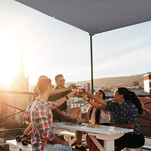 Relaxdays Shade Sail, Rectangular, Water-Repellent, UV-Protection with Tethers, Balcony Canopy, Wxd: 2x4 m, Grey