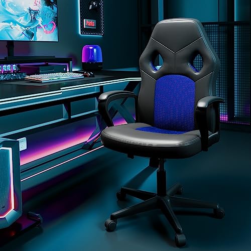 BASETBL Gaming Chair, Office Chairs Swivel Racing Work Chair with Lumbar Support, Leather PC Gaming Chair, Adjustable Desk Chairs for Home Office