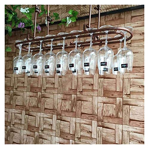 SUCHETA Hanging Wine Rack with Glass Holder and Shelf, Wine Lovers Bar Furniture& Wine Holder Ring-Shaped Wine Glass Rack Ceiling Mounted Hanging