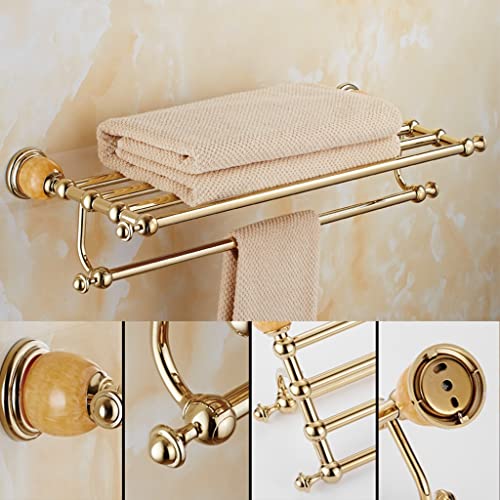 HIGOH Towel Racks,Bathroom Towel Rack Wall Mounted Towel Holder,European-Style Stainless Steel Bath Towel Rack,Bathroom Rack,Bathroom Jade Towel